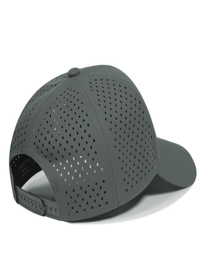 UALON American Flag Trucker Hat, Quick Dry Baseball Cap for Men & Women, Laser Cut Mesh Waterproof Snapback Hats Dark Gray - Image 5